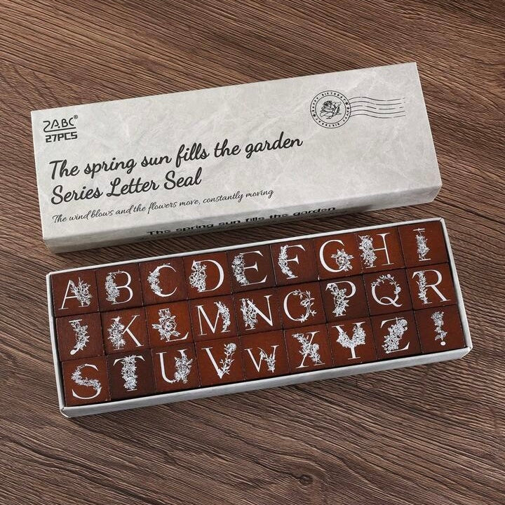 Floral  Wooden Stamp Set