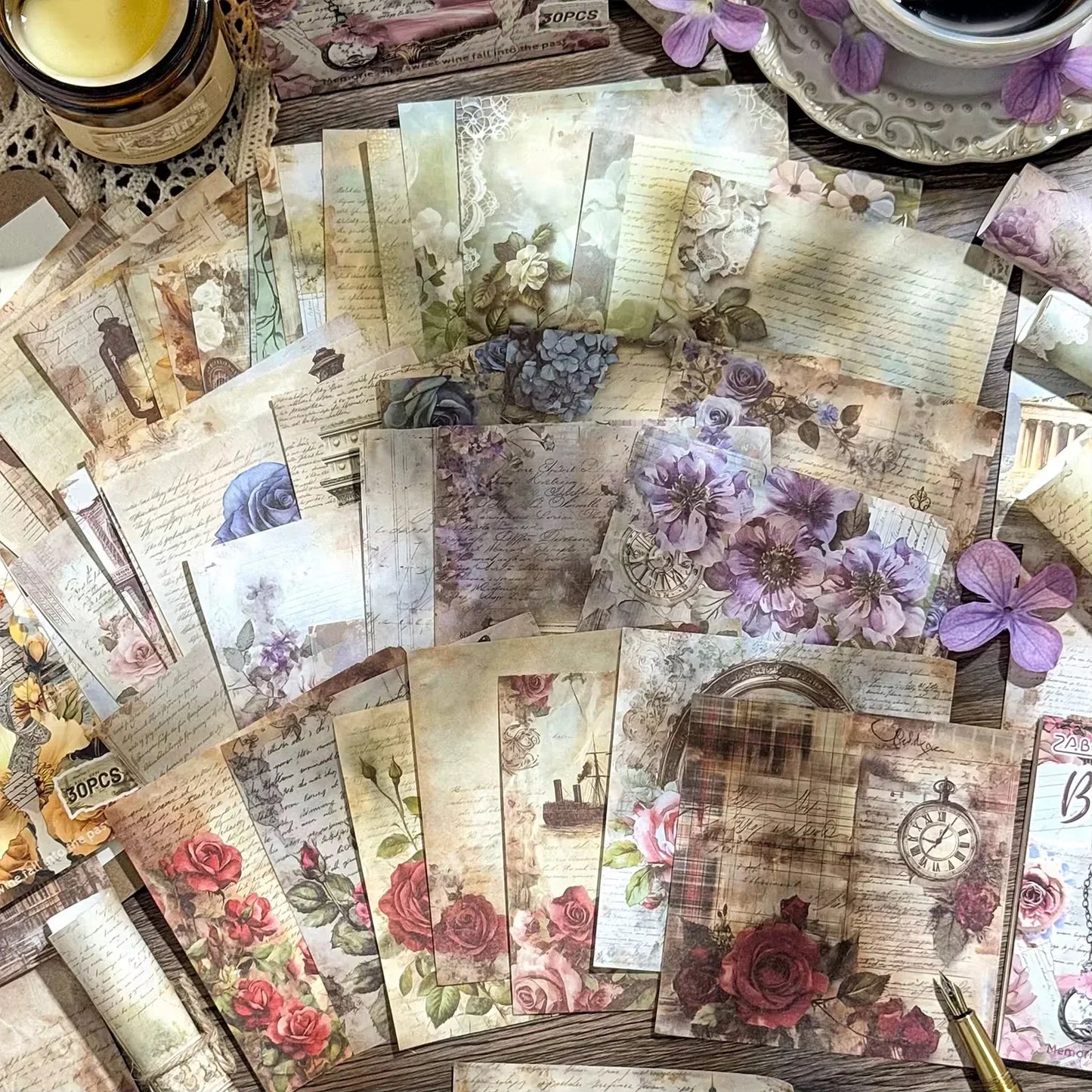 Flower Message Journaling Paper Book - 30 Pcs