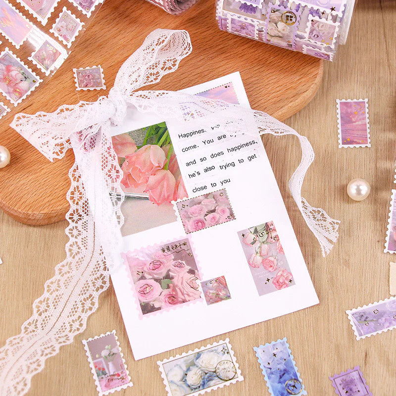 Flower Stamp Sticker Tape Roll