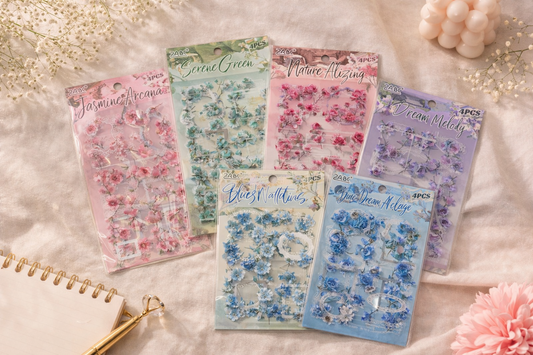 Dreamy Frame Flower Sticker - 4 Pcs