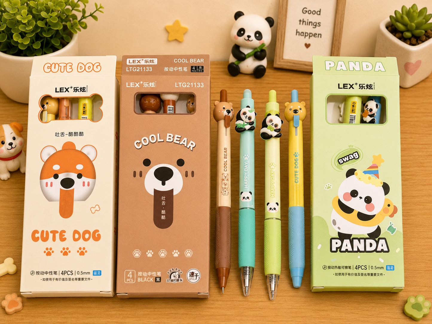 Kawaii Pen Set - 4 Pcs