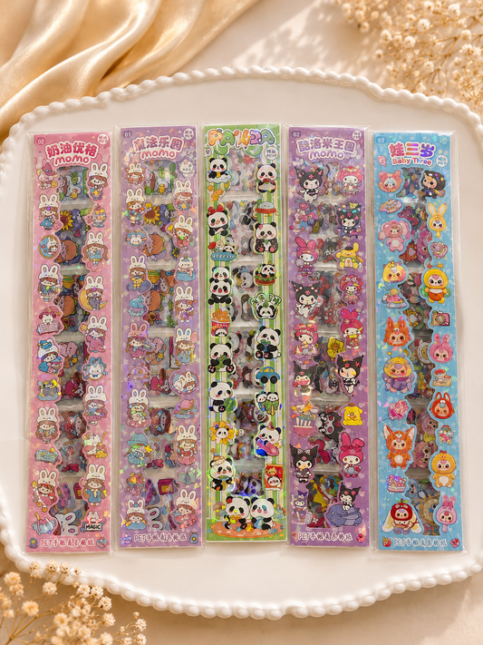 100 Pcs Kawaii Sticker Long Sheet