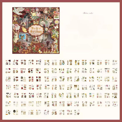 Vintage 100 Pcs Sticker Box