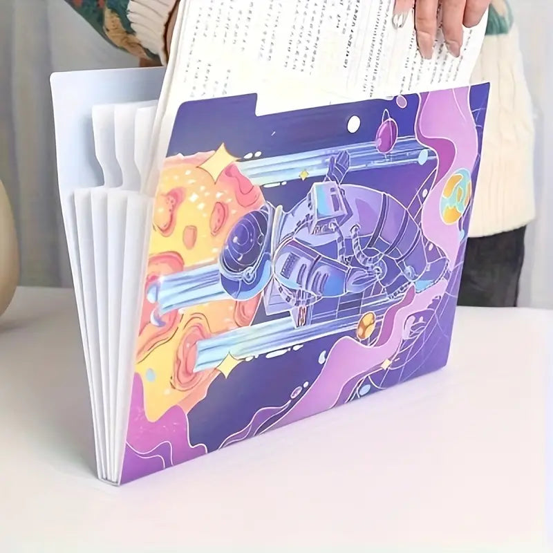 Space Theme File Folder With Button Lock