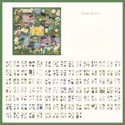 Vintage 100 Pcs Sticker Box