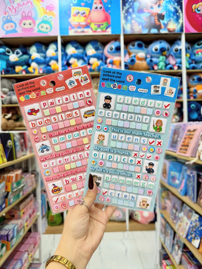 Foam letter and kawaii puffy sticker