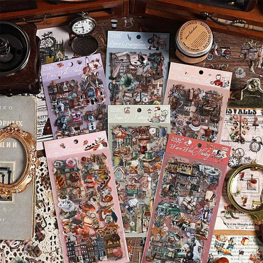 Everyday vintage items stickers - 6pcs