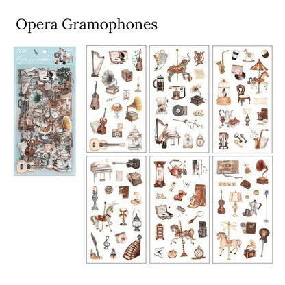Vintage Items Sticker Sheet - 6 pcs