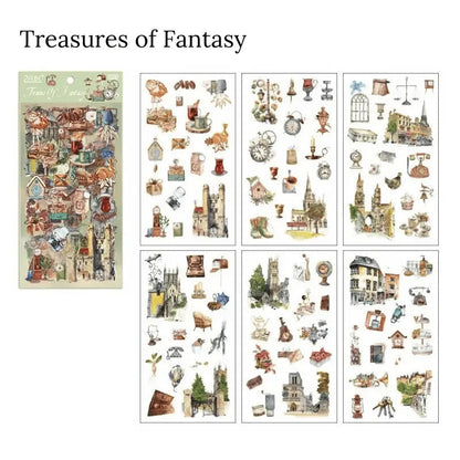 Vintage Items Sticker Sheet - 6 pcs