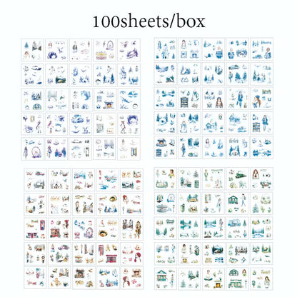 Vintage Girl Sticker Box-100 Pcs