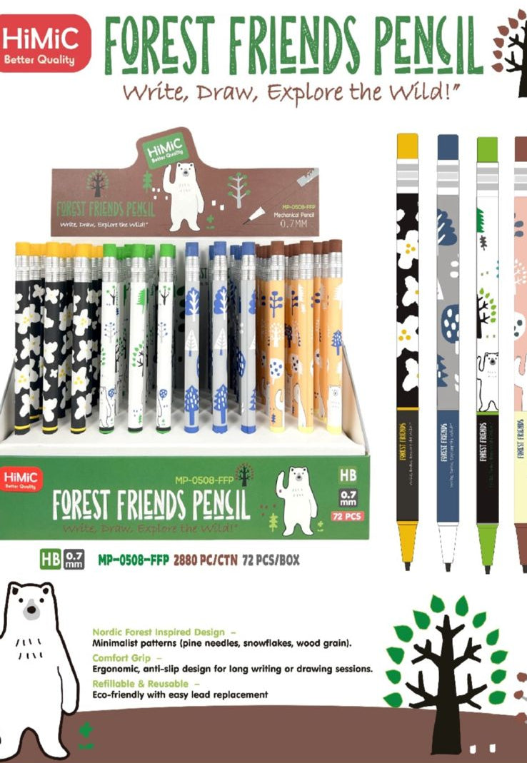 Forest friends mechanical pencil with eraser (0.7)