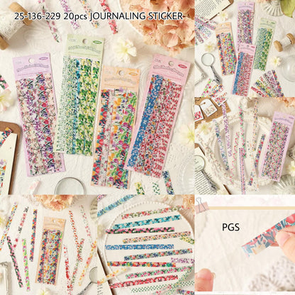 Flower Strip Sticker Tape - 20 Pcs