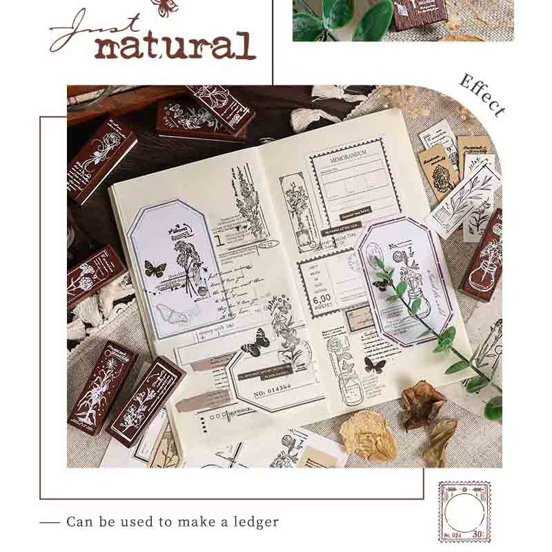 Wooden Floral Stamp Set