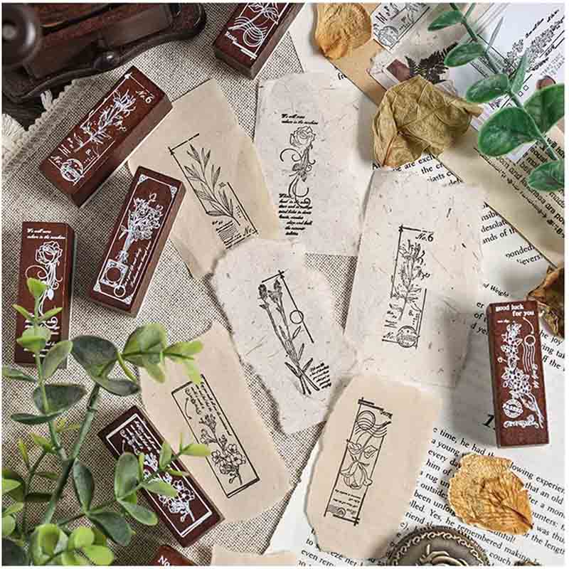 Wooden Floral Stamp Set