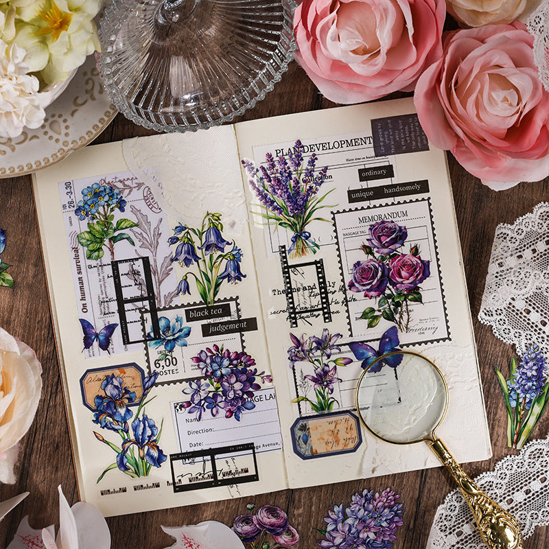 Golden Flower Mystery Bloom Sticker Sheet - 4 Pcs