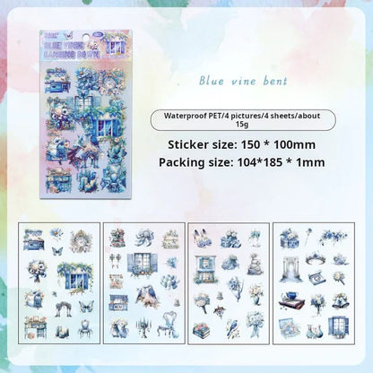 Flowers & Things Sticker Sheet - 4 Pcs