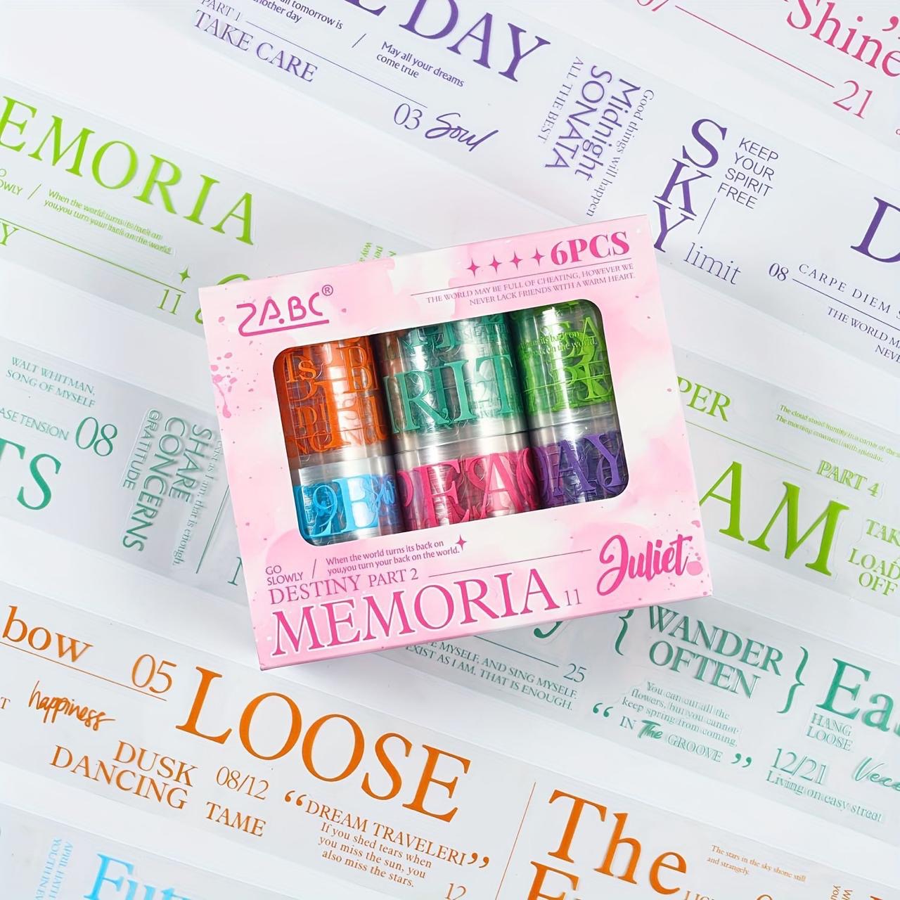 Wordings Journaling Sticker Tape Roll - 6 Pcs