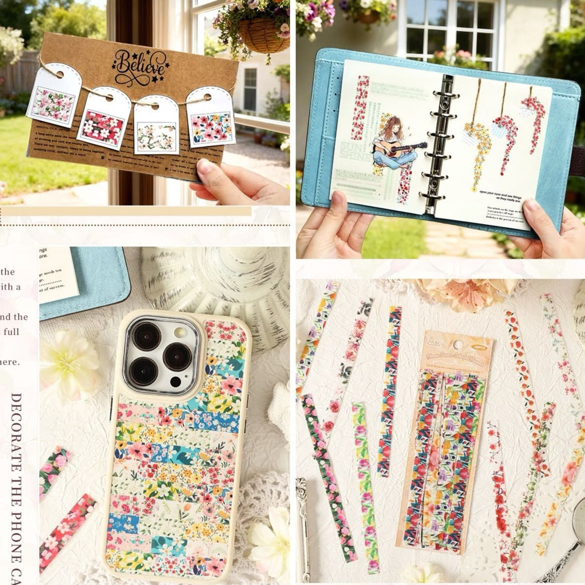 Flower Strip Sticker Tape - 20 Pcs