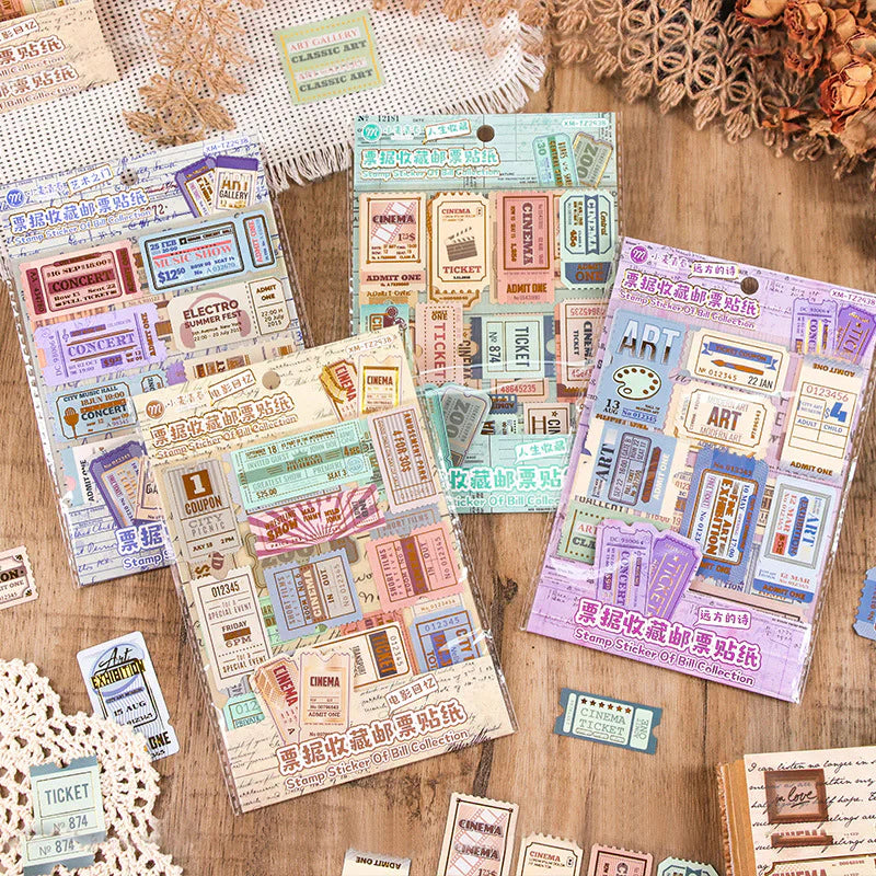 Vintage Stamp Sticker Sheet - 4 Sheets