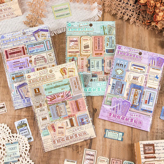 Vintage Stamp Sticker Sheet - 4 Sheets