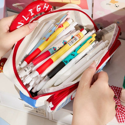 Sunlight puffy pencil pouch - 3 zipper