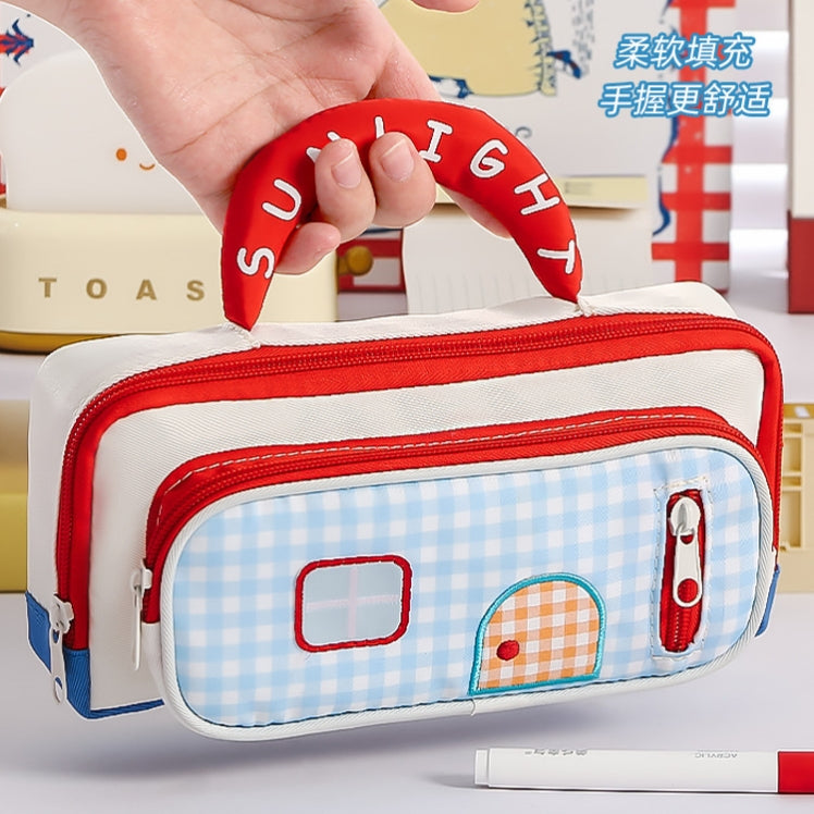 Sunlight puffy pencil pouch - 3 zipper