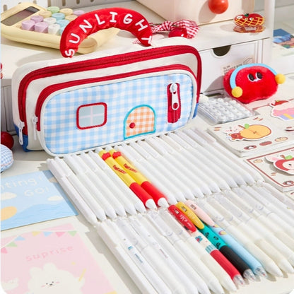 Sunlight puffy pencil pouch - 3 zipper