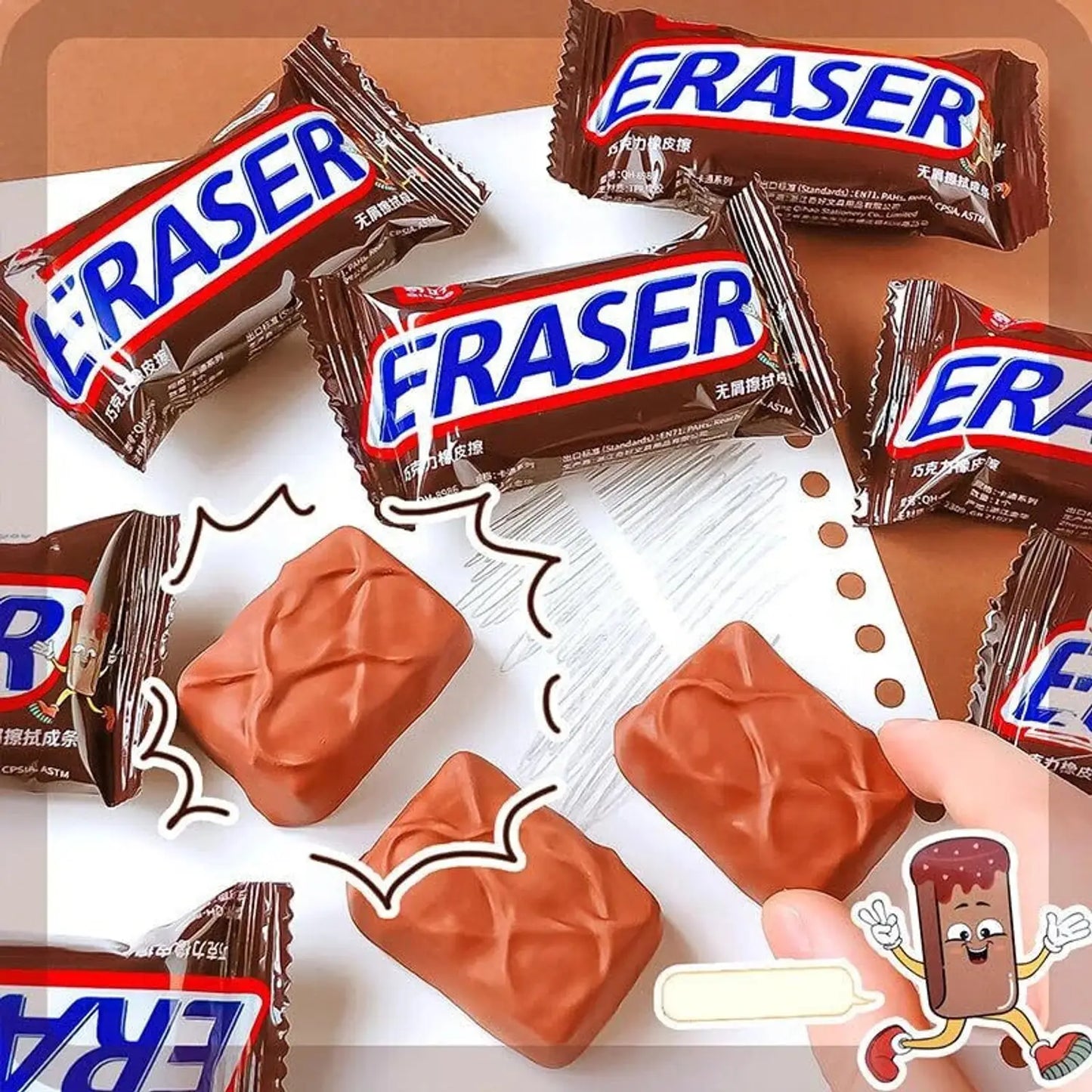 Chocolate bar eraser